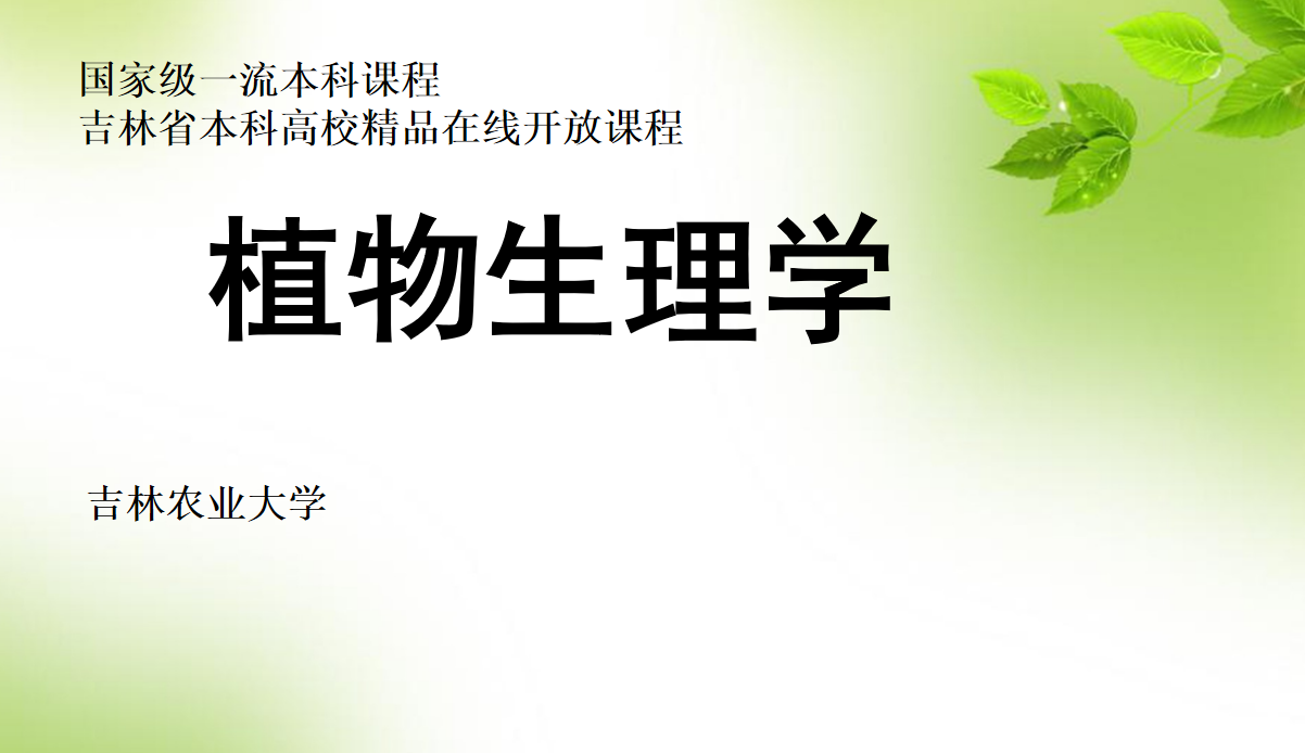 植物生理学课程封面
