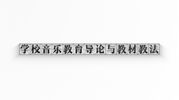学校音乐教育导论与教材教法课程封面